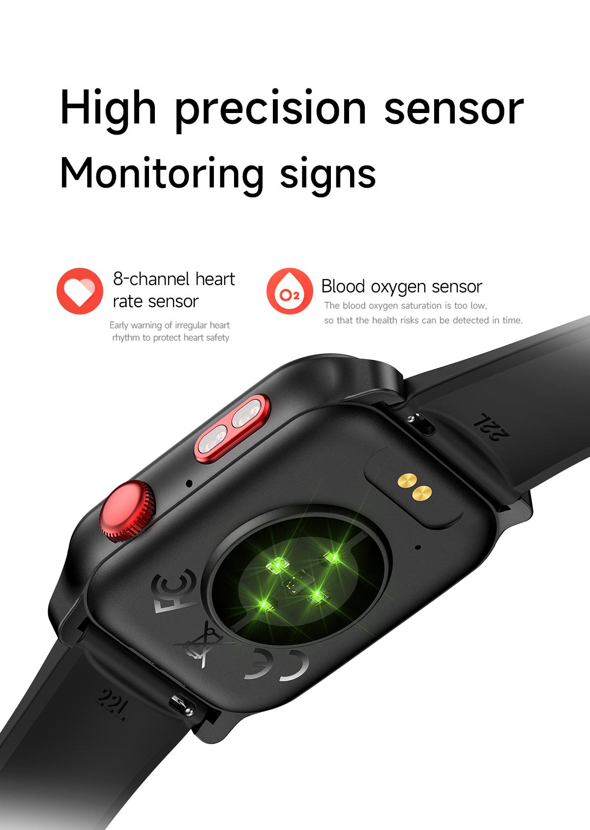 Smart Watch for Men and Women with Call/Message Reminder, Smart Watch 1.83 Inch Touch Screen, Fitness Watch Heart Rate/Sleep/Calorie/Step Monitor, Emergency Flashlight, Activity Tracker for Android iOS