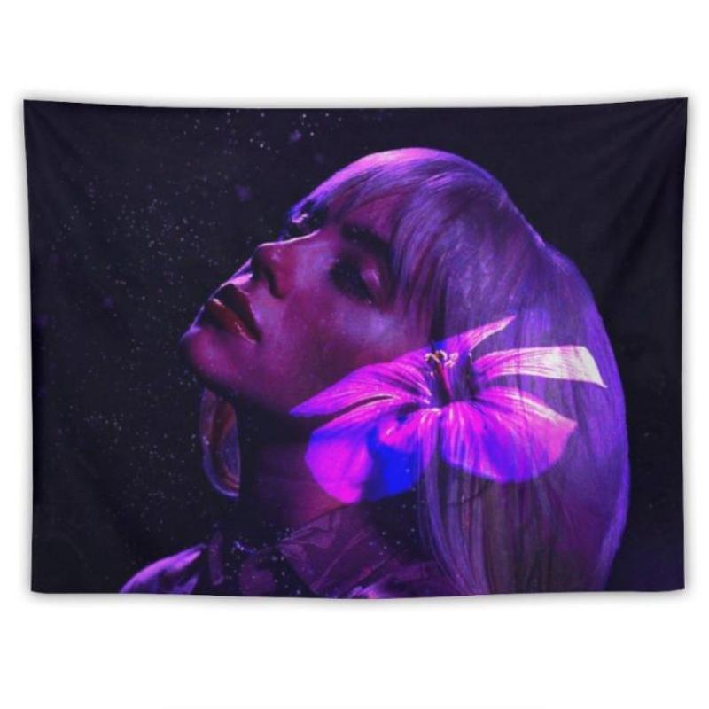 Billie GT-3 Pink Music Album Full Print Tapestry, Polyester Wall Decor with Bright Colors, Hand Washable Indoor/Outdoor Home Hanging for Living Room, Bedroom Gift for Friends