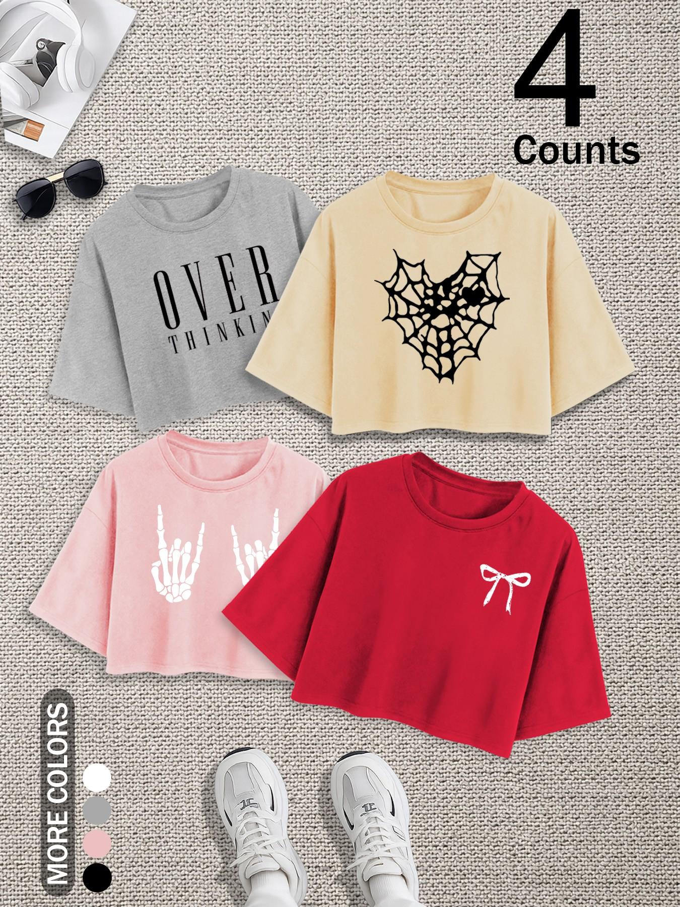 Women's Casual Loose Fit Short Sleeve Basic Minimalist Top Set, Soft Comfortable Fabric, Perfect for Outdoor Shopping & Summer Wear