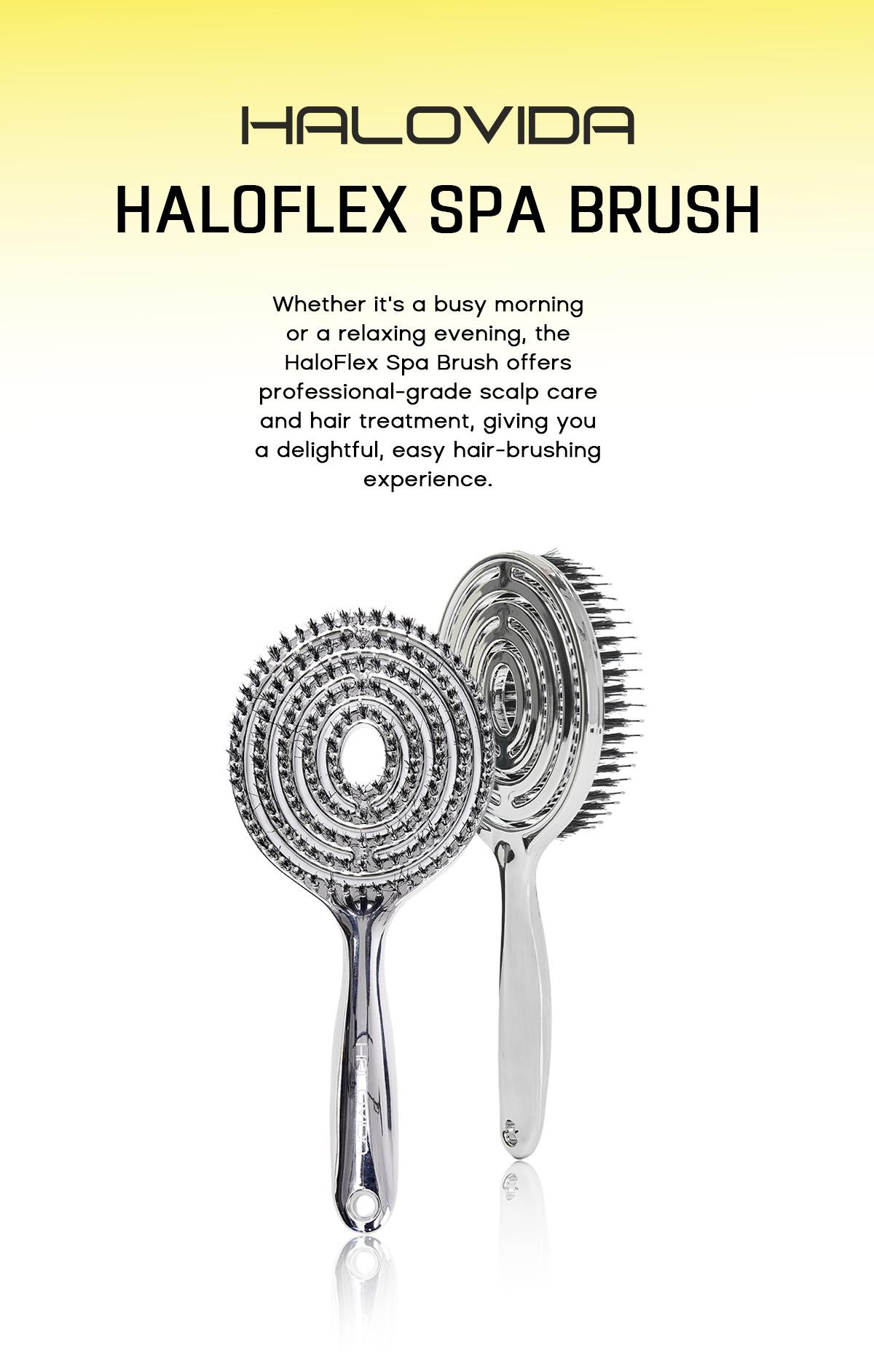 HALOVIDA Hollow Round Bristle Brush - Anti-Static Massage Brush for Enhanced Volume & Scalp Care,Pain-Free,Reduces Heat Damage, Ideal for Quick Drying and Voluminous Styling,Detangling Hairbrush Glossing Detangler,Pure,Boar bristle brush