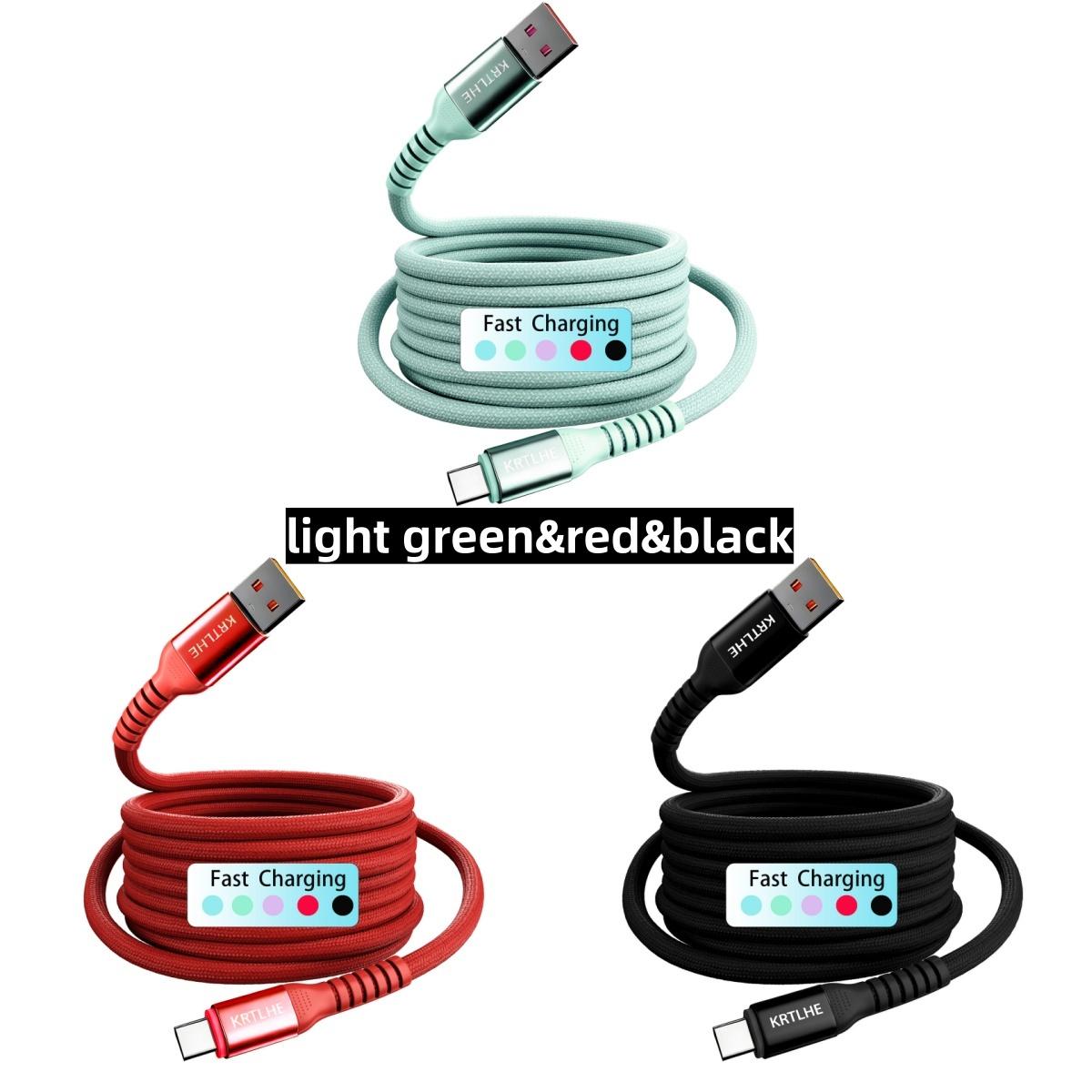 3pcs,60W Nylon Braided,Fast Charging USB-C Cable, High-Speed Data Sync, Durable Round Shape, Male to Male, 100.58cm/201.17cm, with USB to Type-C, for Xiaomi, Huawei, for SamSung, OnePlus, for VIVO, Oppo, for Infinix & other C-connected devices.