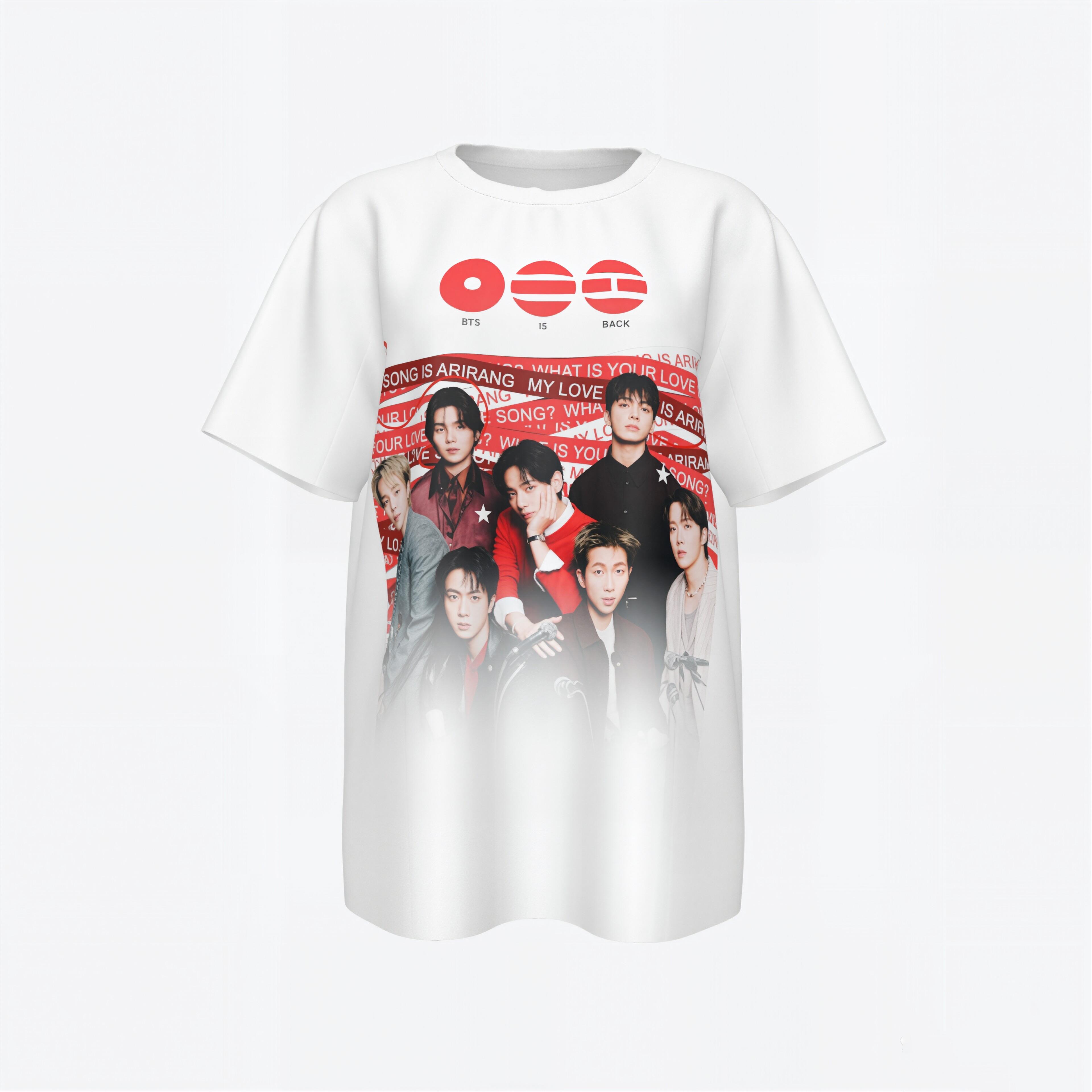 Returning in 2026 ARIRANG BT21 Kpop Band Shirt Women T-Shirt Tour 2026 Shirt World Tour Concert Tee Korean Music Fan Graphic Cute Vintage Style Ladies Tee Gift for Her Casual Soft Top