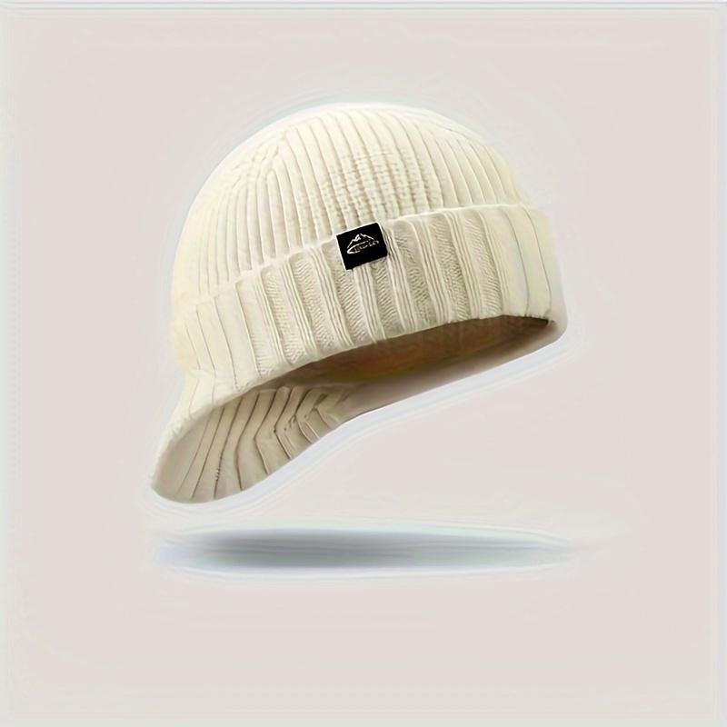 Knitted wool hat solid color elastic lightweight, soft and comfortable baseball cap, warm and windproof in autumn and winter. Knitted brim for men's outdoor sports, skiing and cycling, warm and winter clown duck tongue baseball cap