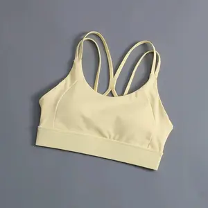 Sports Underwear with Chest Pad Shockproof Gathering Fitness Bra Naked Yoga Vest Running Outside Wear Beautiful Back Women
