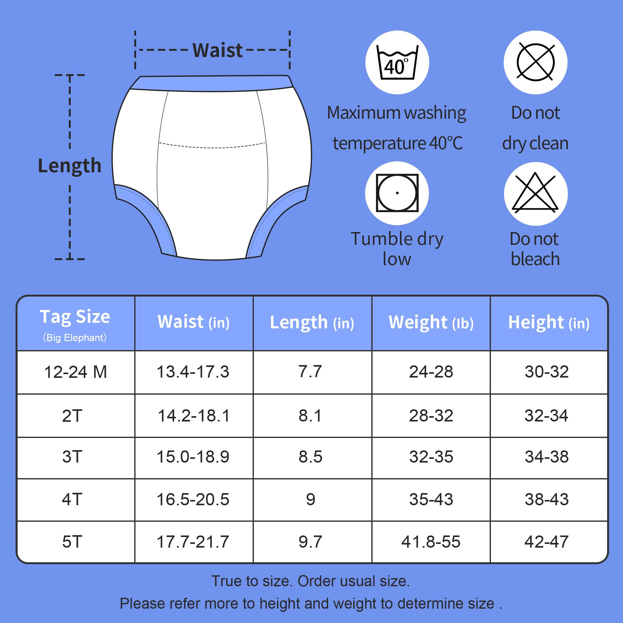 BIG ELEPHANT 8-Pack Cotton Potty Training for Toddlers – Toilet Training Underwear for Boys and Girls 12M-5T