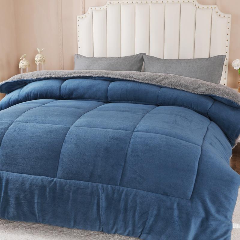 Thickened thermal patchwork quilt offers unparalleled coziness. This fleece-lined autumn/winter serves as an oversized double bedspread for all seasons. Ultra-soft and comfortable bedding makes an ideal gift for Christmas Super Fluffy Duvet #TOP PICKS