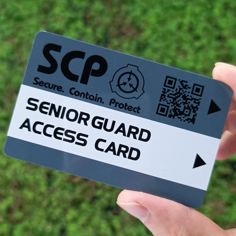 Scp Foundation ID Keycard, Senior Guard Zone Manager Card, Administrative Department Cosplay Access Grade Card, Special Containment Procedures Logo
