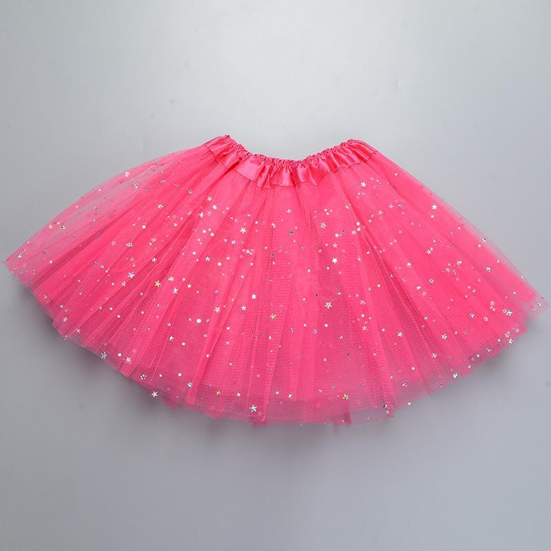 Girls Tulle Star Short Tutu Skirt Children Fancy Ballet Dancewear Party Costume Ball Gown Mini Skirt