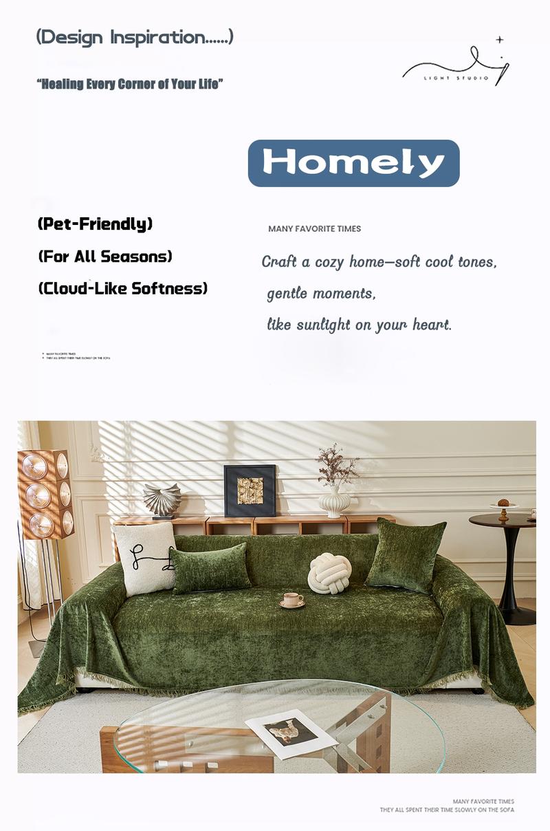 Budget-Friendly Vintage American Country Style Chenille Sofa Cover | Fine Texture Sofa Pad Cat-Scratch & Stain-Proof | Multiple Colors & Sizes Sofa Slipcover | Living Room/Bedroom/Office Universal | Pet-Friendly All-Season Usable, Sofa Couch Covers