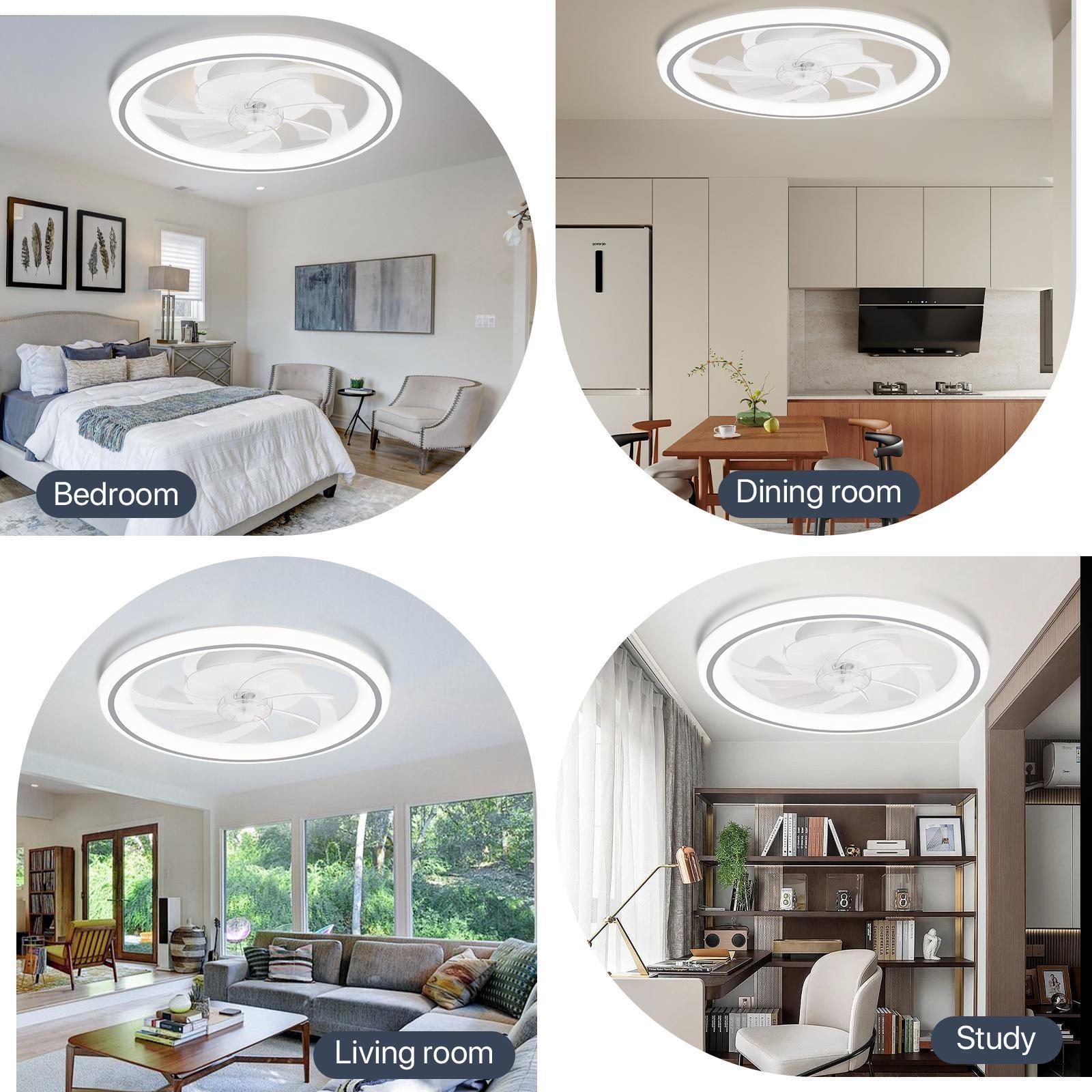 GLITGATE Ceiling Fans With Lights And Remote Multifunctional Ceiling Fan Light with 3 Color Temperatures 6 Speeds Low Noise Timer Setting & Remote Control for Bedroom Living Room Bathroom GLITGATE Ceiling Fans With Lights And Remote Multifunctional Ceiling Fan Light with 3 Color Temperatures 6 Speeds Low Noise Timer Setting & Remote Control for Bedroom Living Room Bathroom