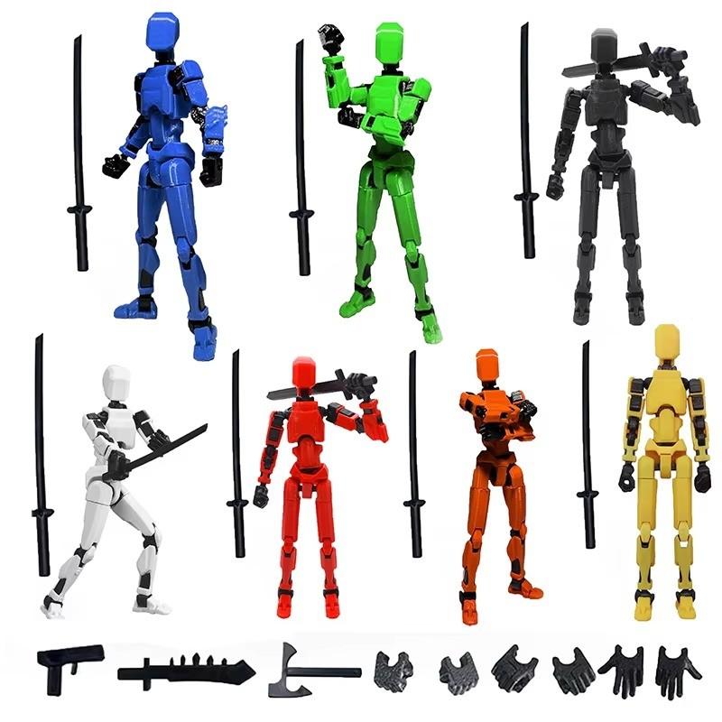 Lucky 13 Action Figure with Weapon Accessories, Desktop Decor, Stress Relief Toy for Kids and Adults, Model C1