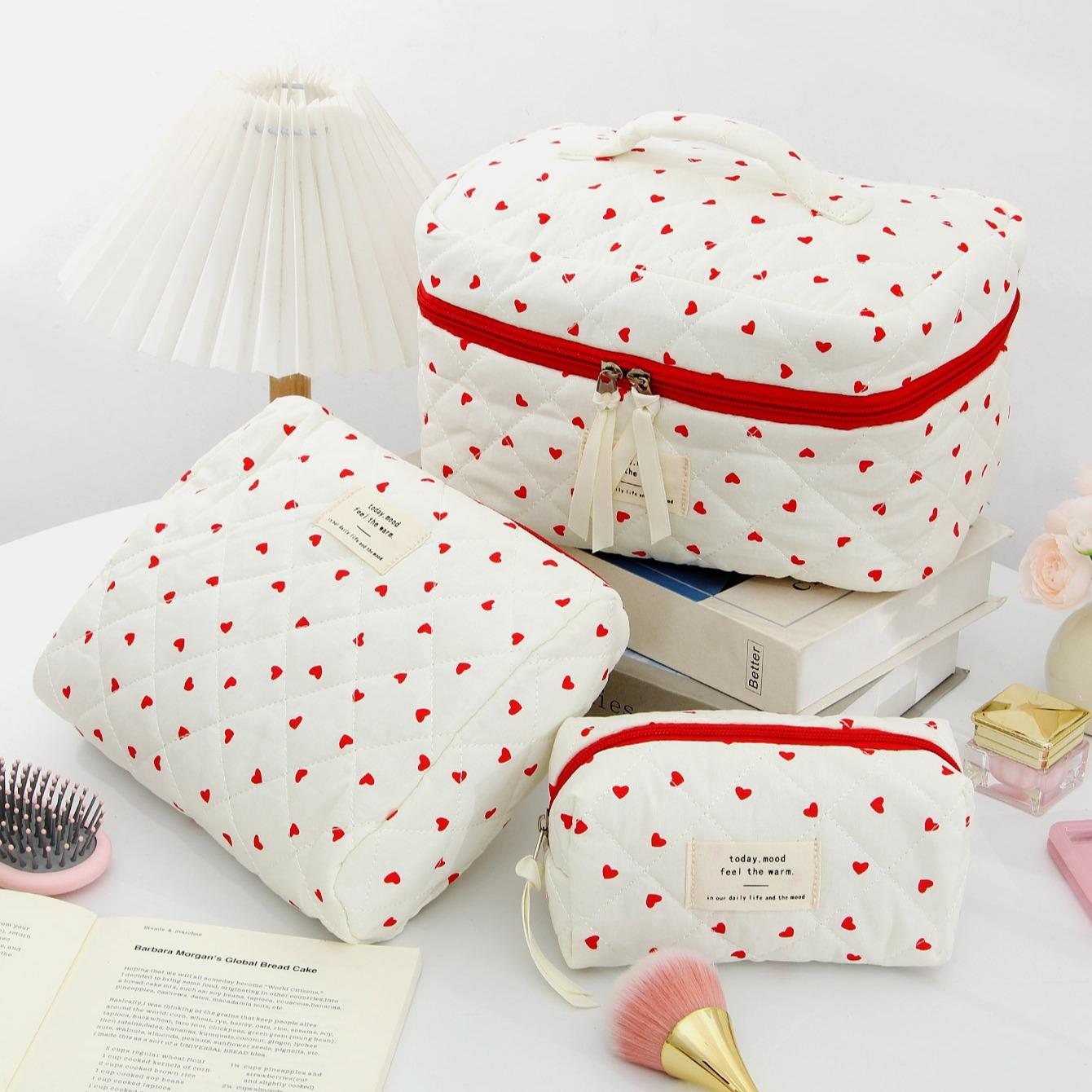 Floral Pattern Makeup Bag Set, 3 Counts Large Capacity Travel Cosmetic Storage Bag, Zipper Makeup Organizer Pouch, Travel Cosmetic Bags