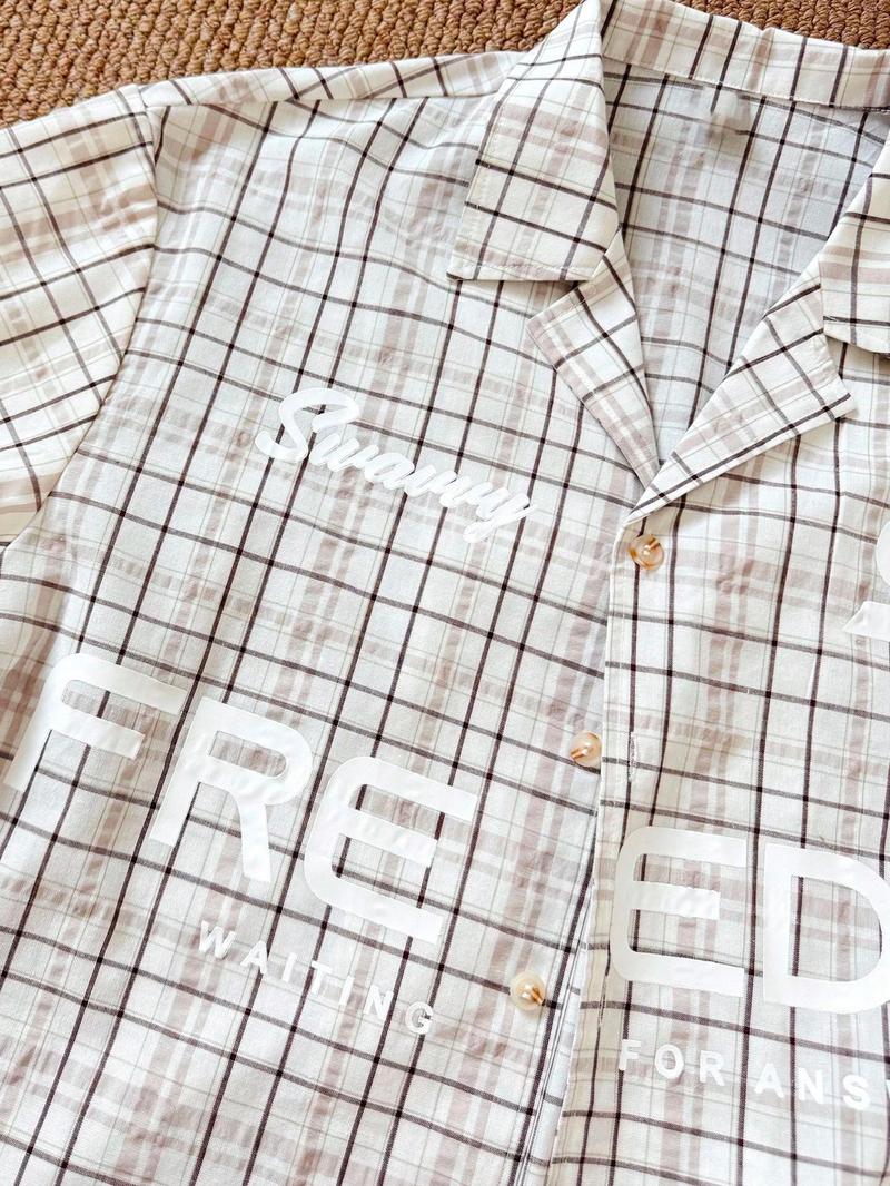 Unisex Free Print Plaid Shirt, Two-Piece Design with Vintage Graphics, Soft Button-Down for Grunge Style and Daily Wear