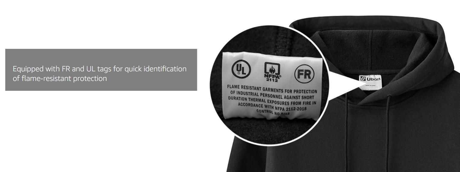 FR Hoodies for Men Pullover Flame Resistant Hooded Sweatshirts 14 oz Cotton Fleece