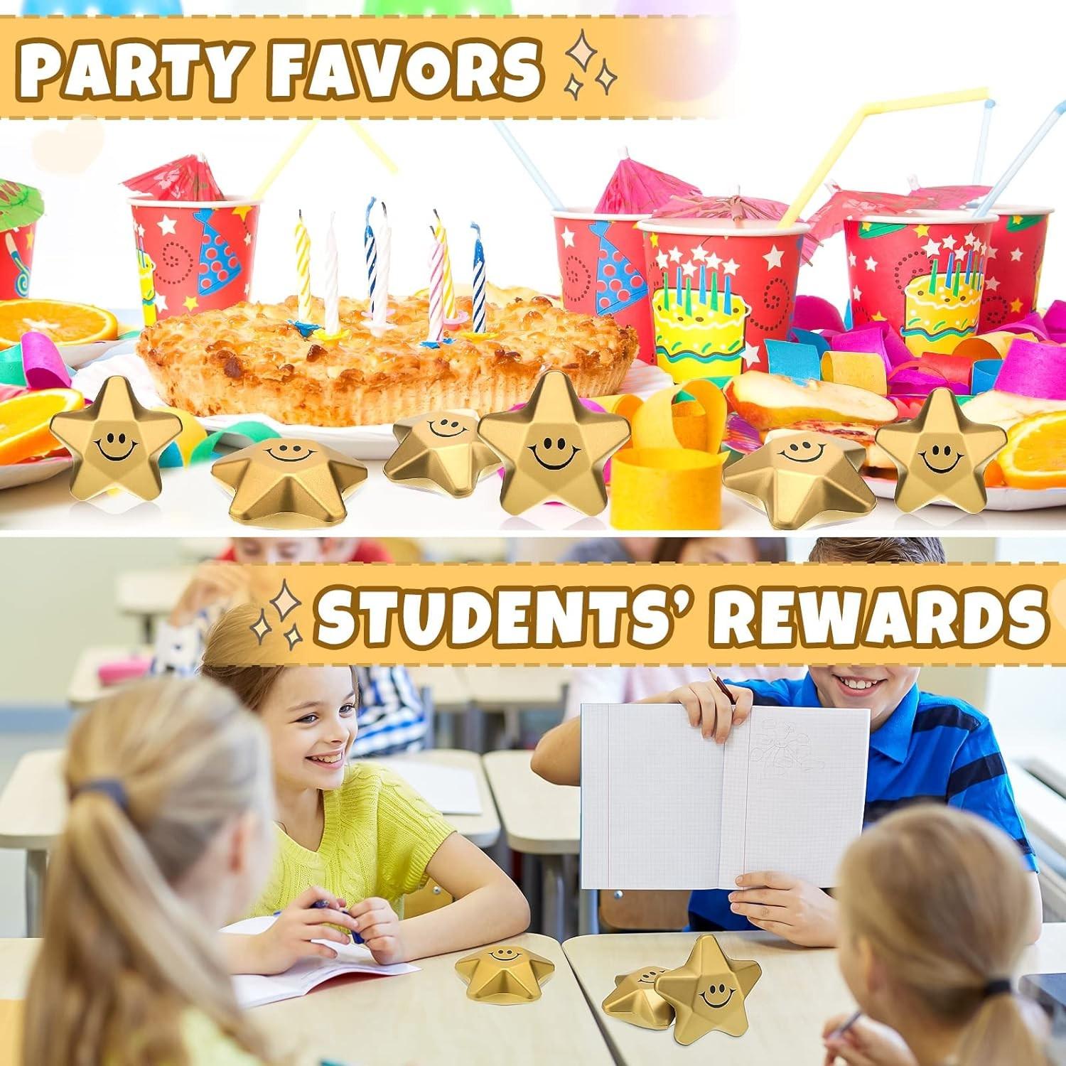 18pcs Mini Smiling Foam Stars, Fun Party Gifts & Decorations, 1.6-Inch Size, Perfect for Parties, Celebrations, and Event Decoration