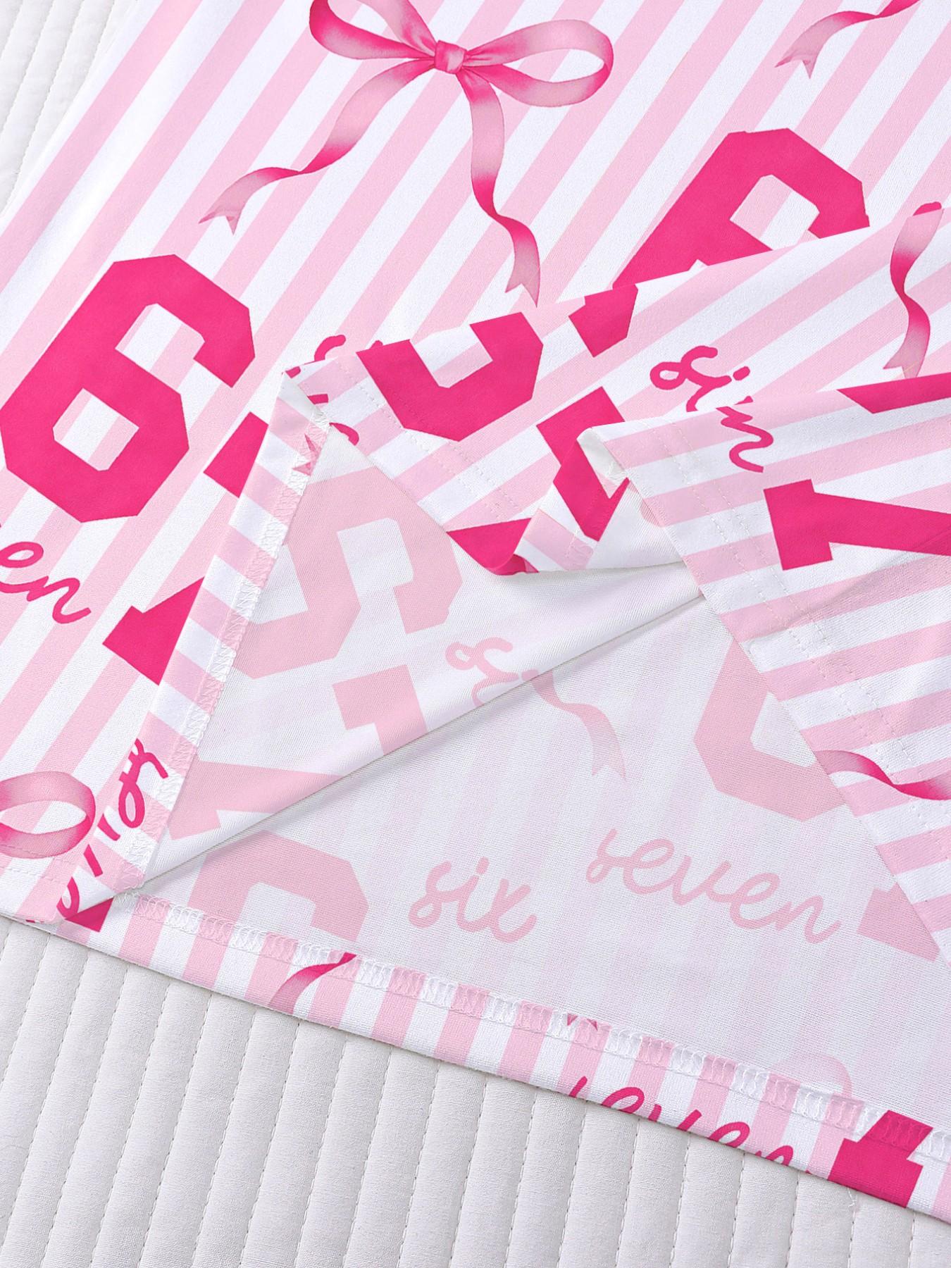 Butterfly Number Print Nightgown, Women's Casual Loose-Fit Short Sleeve Robe, Comfortable Holiday Party Sleepwear, Side Pockets, All Seasons