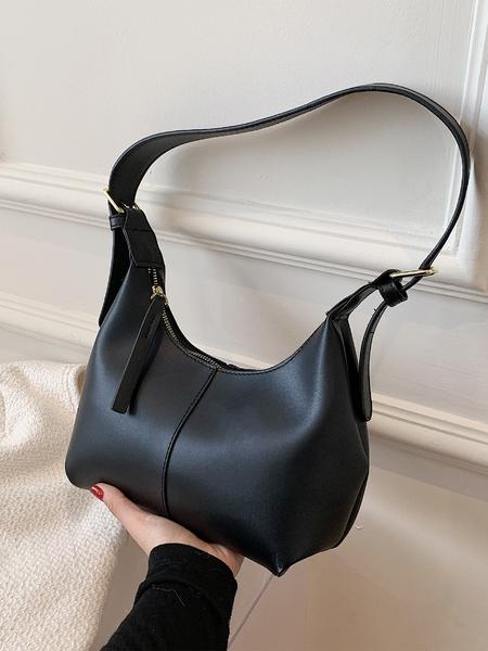 National Day Offers Women's Simple Style Solid Color Hobo Bag, Fashionable Belted Design Shoulder Hobo Bag, Casual Trendy Shoulder Bag for Daily Use, Hobo Crossbody Bags