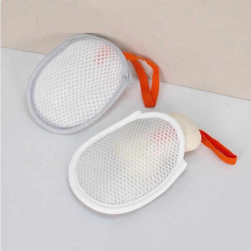 4-Pack Sandwich Soap Bags, Bubble Net Dual-Sided Soap Sponge, Bath Exfoliating Body Scrubbing Accessories, Shower Foam Pouches