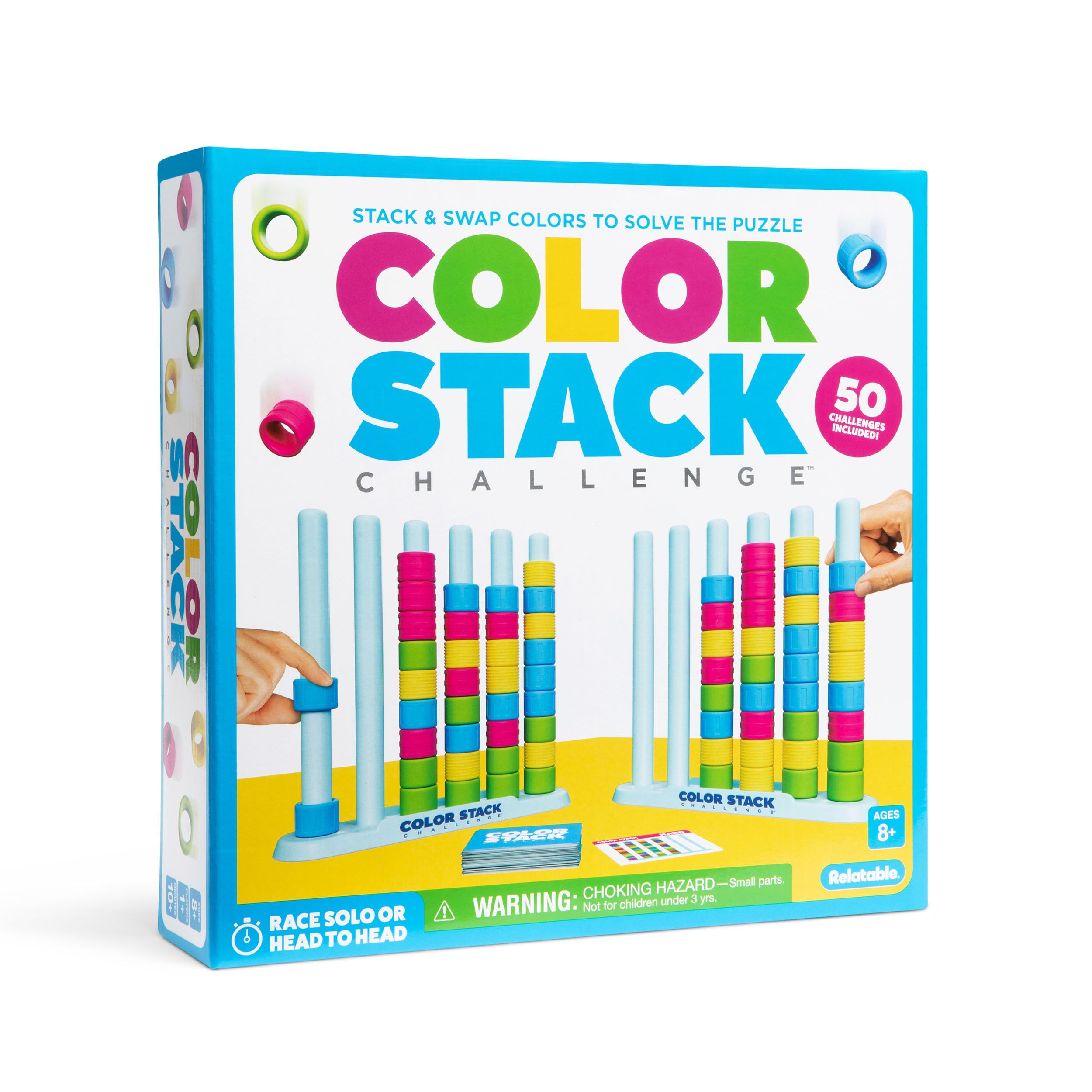 Color Stack Challenge, Easter Basket Stuffers for Kids, Fast-Paced Color Matching Puzzle Game, stacking games, Fun Easter Family Game Night