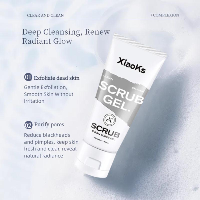 XiaoKs Clean Scrub Gel (3-Pack) with Carbomer & Betaine - 1-Minute Exfoliation, Mild & Gentle for Sensitive Skin - Non-Irritating Daily Exfoliator - 50g Each