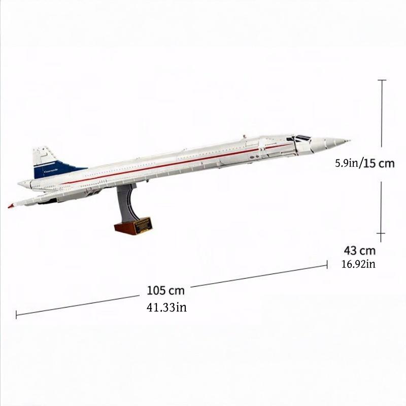 2083pcs Icons Airbus Concorde Supersonic Jet Model Kit, Compatible with 10318, DIY Toy for Boys, Birthday Christmas Gift