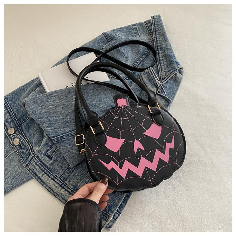 2026 New Halloween Pumpkin Bag, Contrast Color Simple Handbag, Funny Novelty Shoulder & Crossbody Bag for Women