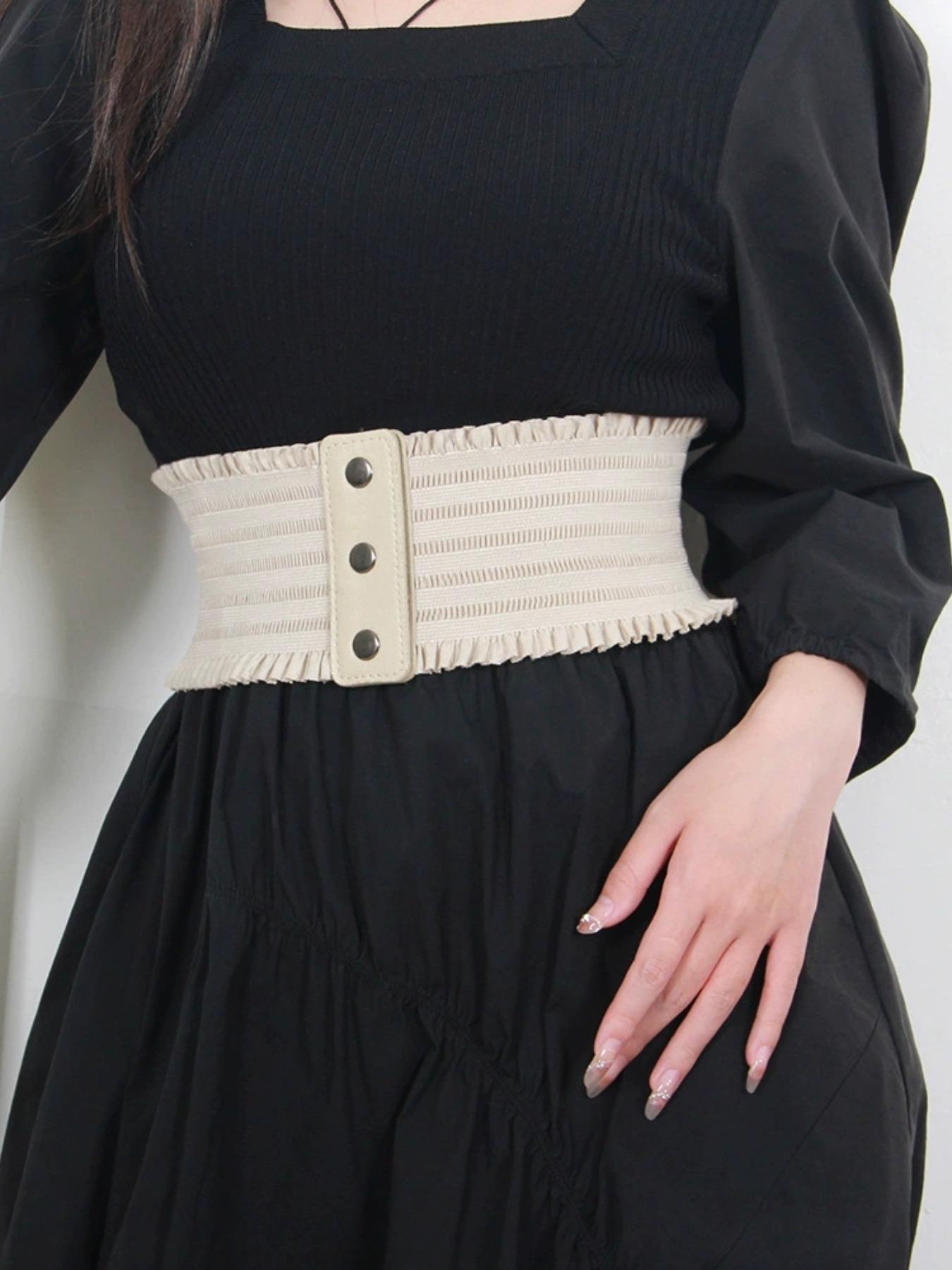 Elegant Women's Elastic Waist Belt, Bohemian Style Wide Waist Wrap, Fashionable Versatile Design, Available in Multiple Colors, Statement Belts