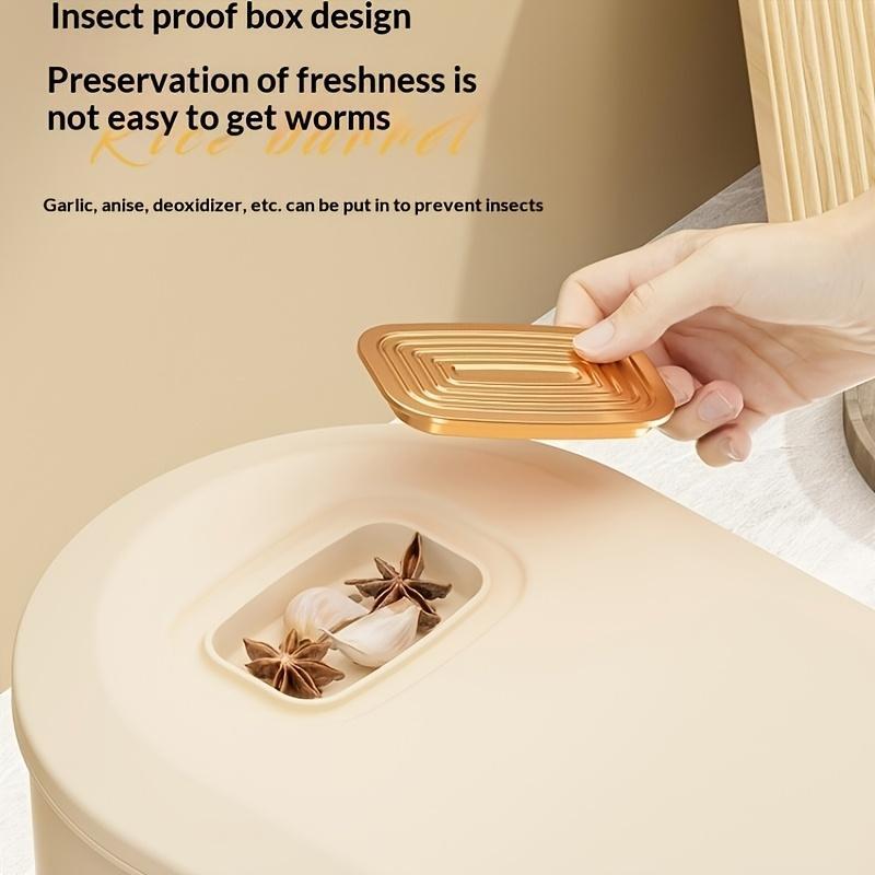 22 Lb/10kg Large Capacity Rice Container with Measuring Cup and Time Markings - Plastic Grain Storage Bin - Airtight,, Moisture-Proof Flour Storage Container, Rice Bin, Storage Container for Flour, Grains, Beans, Pet Food, Cat Food, Dog