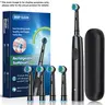 Adult Electric Toothbrush, High-Frequency Vibration, Rechargeable USB, Nylon Soft Bristles, 5 Cleaning Modes, Travel Box Included