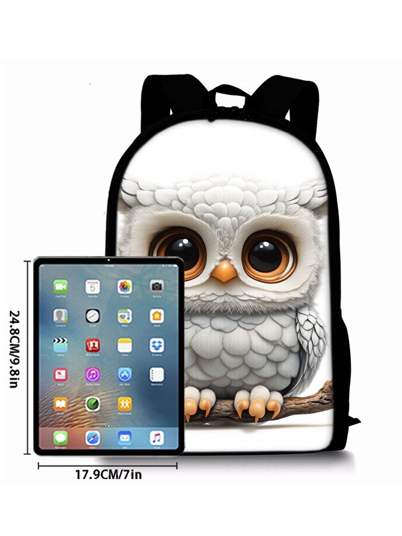 Cute Owl Print Single-layer Backpack