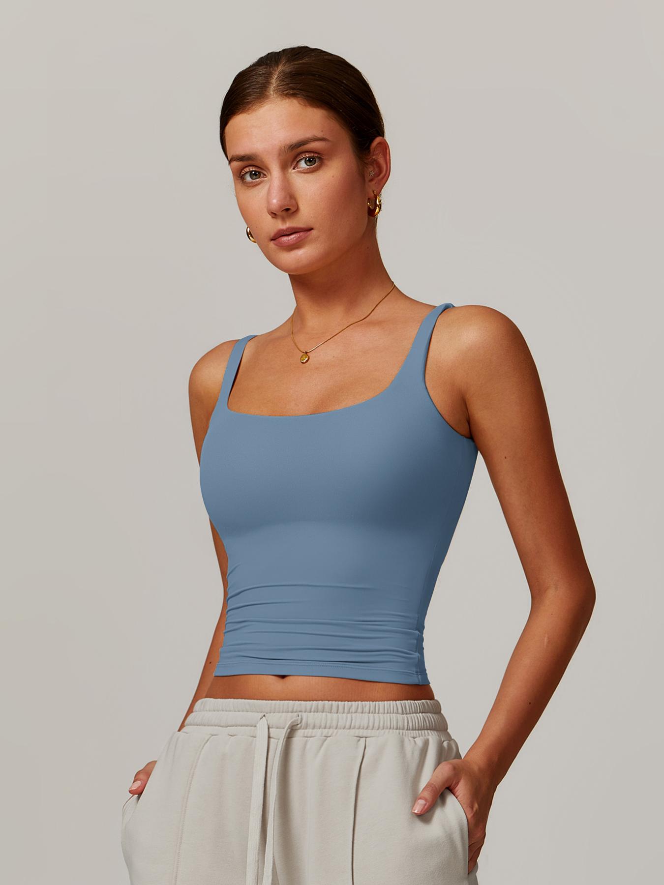 Women's Solid Color Sports Tank Top, Tight Sports Vest, Casual Comfy Breathable Sleeveless Sports Top for Yoga Gym Workout Running, Ladies Sportswear for All Seasons Women's Solid Color Sports Tank Top, Tight Sports Vest, Casual Comfy Breathable Sleeveless Sports Top for Yoga Gym Workout Running, Ladies Sportswear for All Seasons