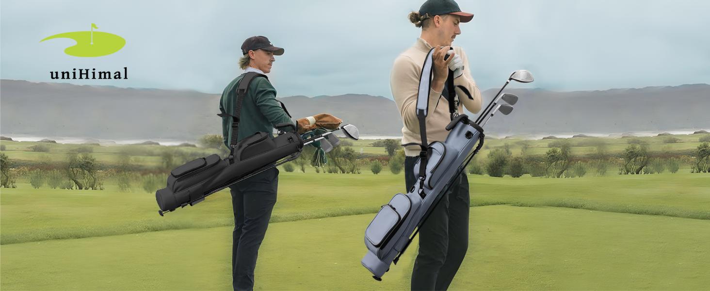 UNIHIMAL Small Par 3 Golf Bag Lightweight Synthetic Leather —Easy to Carry and Durable Pitch n Putt Golf Bag for Men & Women, Waterproof Design