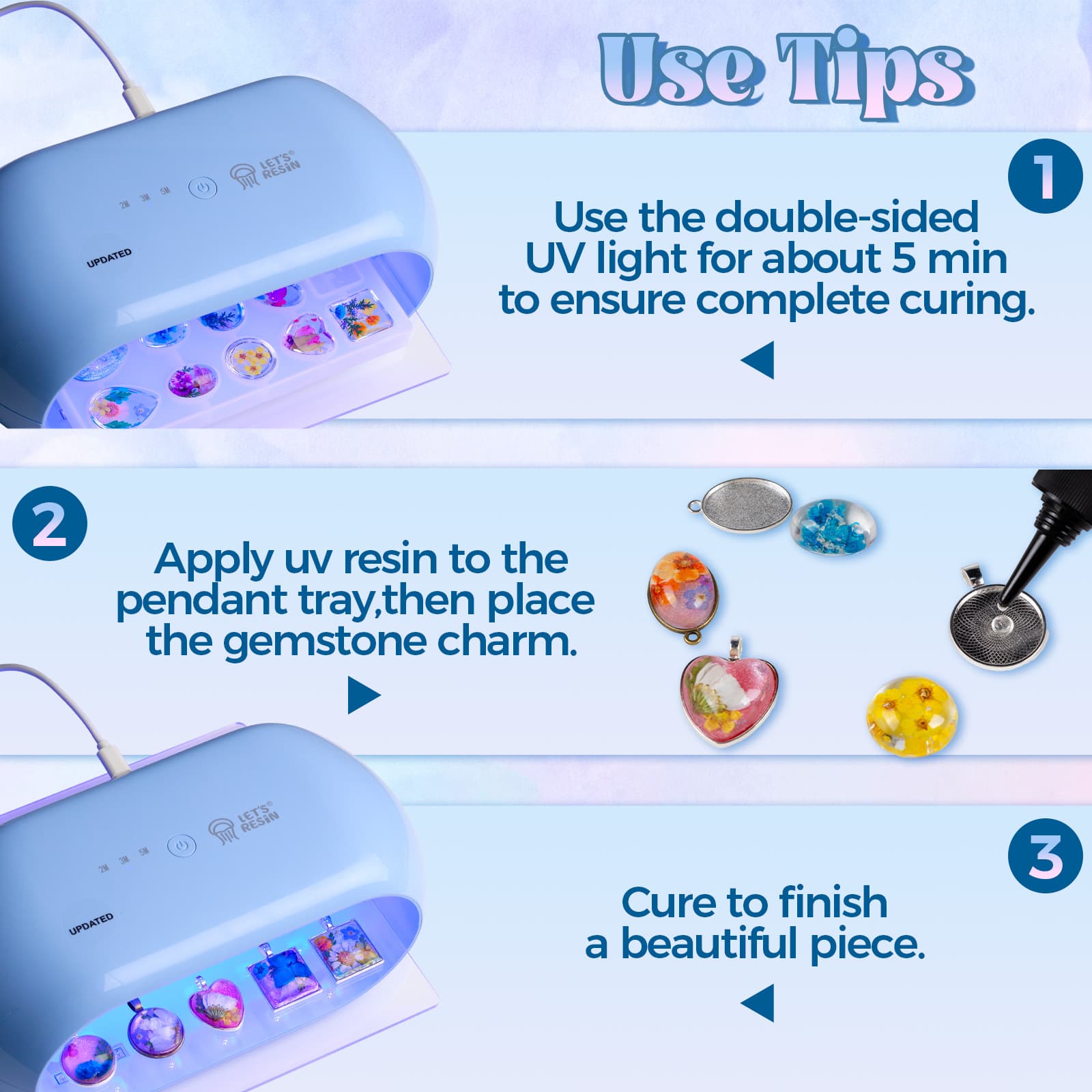 Cabochon Gems Resin Molds, 36 Cavities Thicker&Shiny UV Resin Molds Jewelry with 16 pcs Pendant Trays, Epoxy Molds for Beginner, jewelry making kits for Pendant,Earrings,Necklace,Keychains - LET'S RESIN Cabochon Gems Resin Molds, 36 Cavities Thicker&Shiny UV Resin Molds Jewelry with 16 pcs Pendant Trays, Epoxy Molds for Beginner, jewelry making kits for Pendant,Earrings,Necklace,Keychains - LET'S RESIN