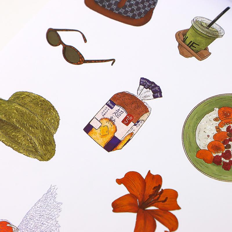 Cute Vintage-Style Girlhood Sticker Book, Sticker Notepad for Stamp Collectors, Gift for Friends and Family