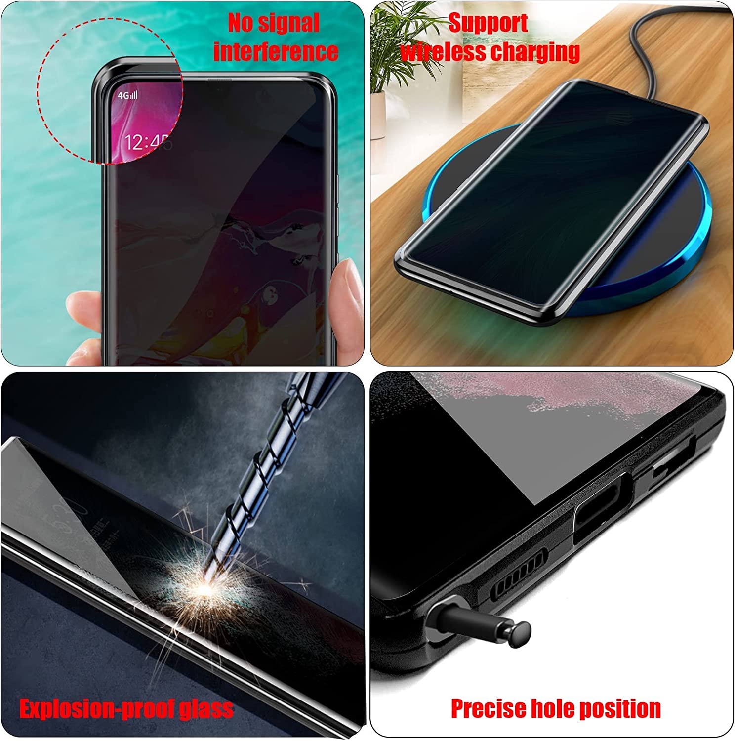 Anti Peeping Magnetic Case for Samsung S25 S24 S23 S22 S21 Ultra Note 20 S23 FE Double Sided Tempered Glass Cover