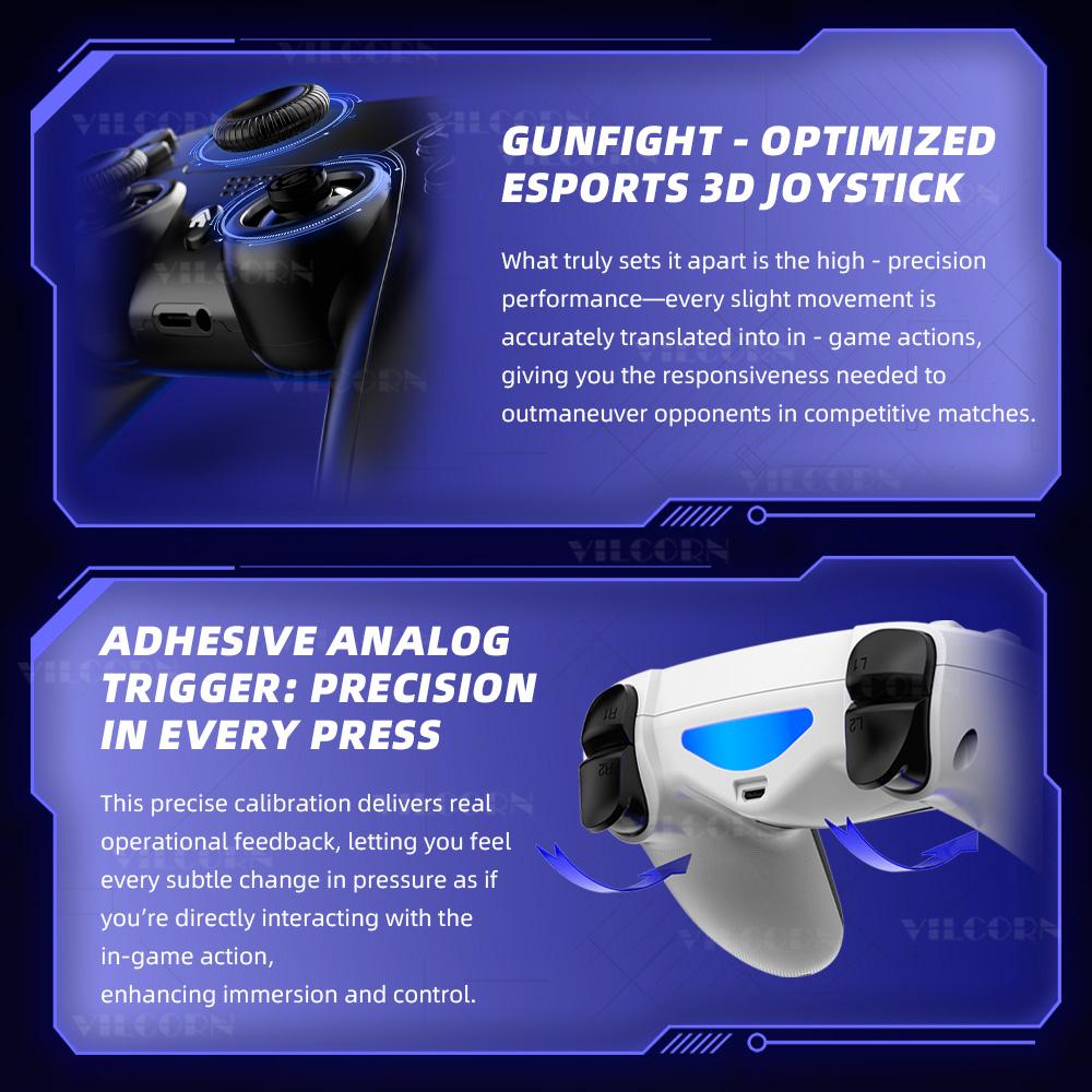 Wireless Gamepad for PS4 Console Bluetooth-Compatible Phone Game Controller For PC Dual Vibration 3D Joystick For Steam/IOS/Android