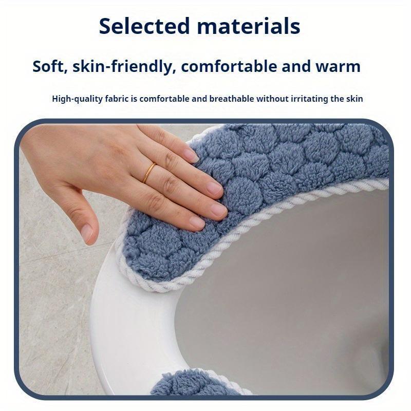 1 Pair of New Toilet Seat Covers, Hook and Loop Fastener Toilet Seat Covers, Household Toilet Mats, Toilet Seat Cushions, Suitable for All Seasons, Washable