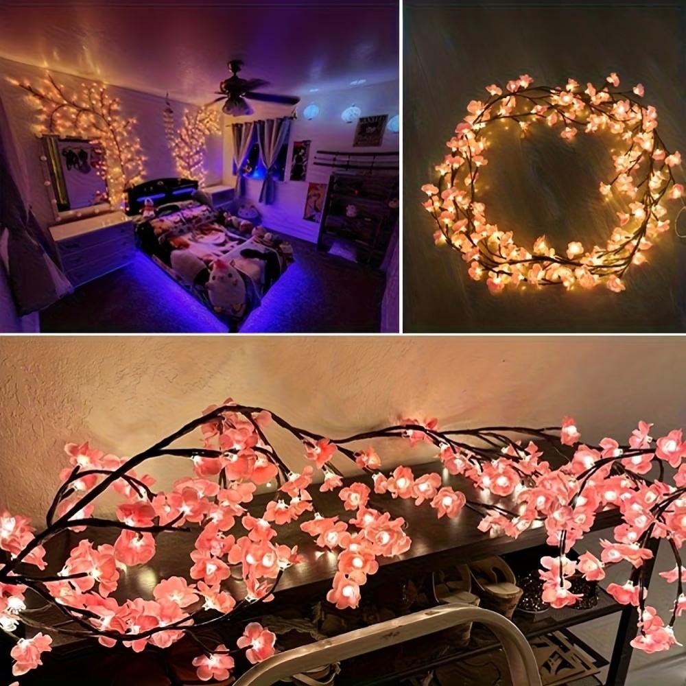 96led Cherry Blossom Vine Light, Flexible LED Branch Lamp, 8 Flash Modes, USB Powered, Ideal for Bedroom, Living Room, Party, Wedding Decor