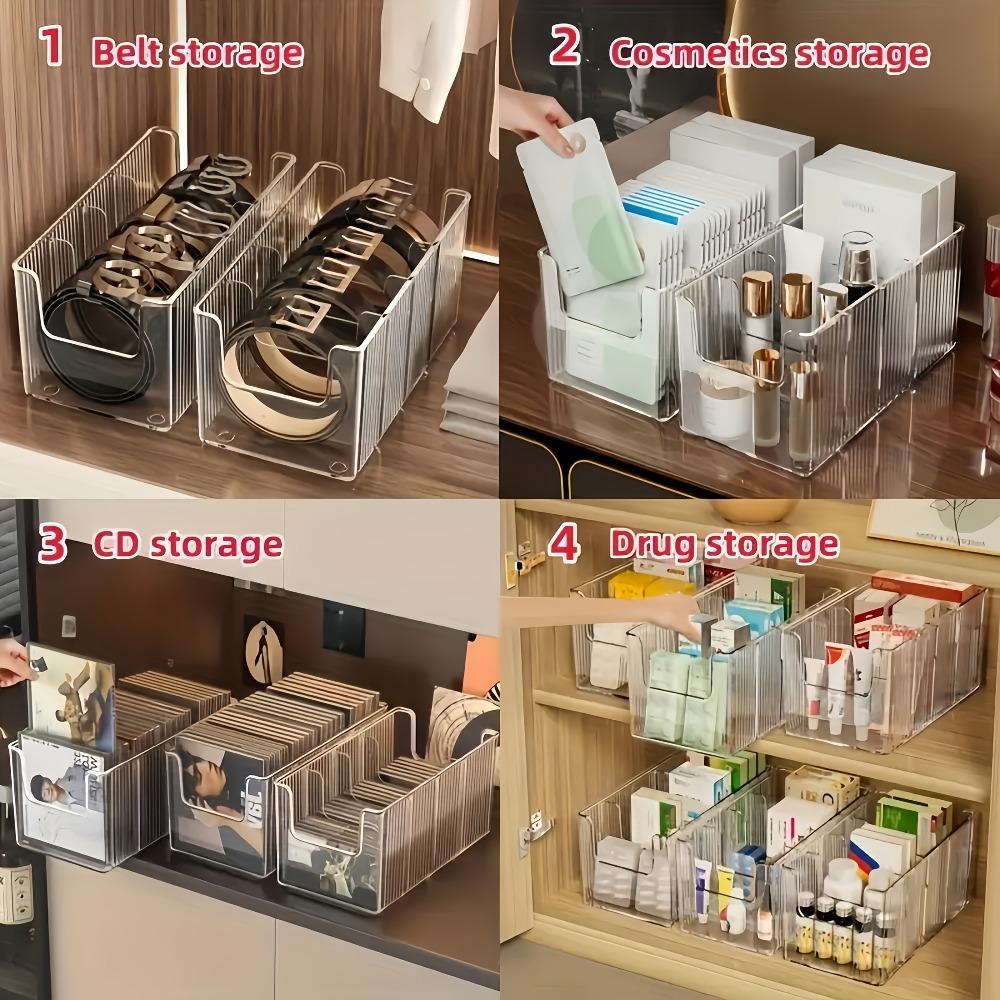 Transparent acrylic tape compartment. Suitable for belts, cosmetics, dressing tables, closets and bathrooms-durable plastic trays