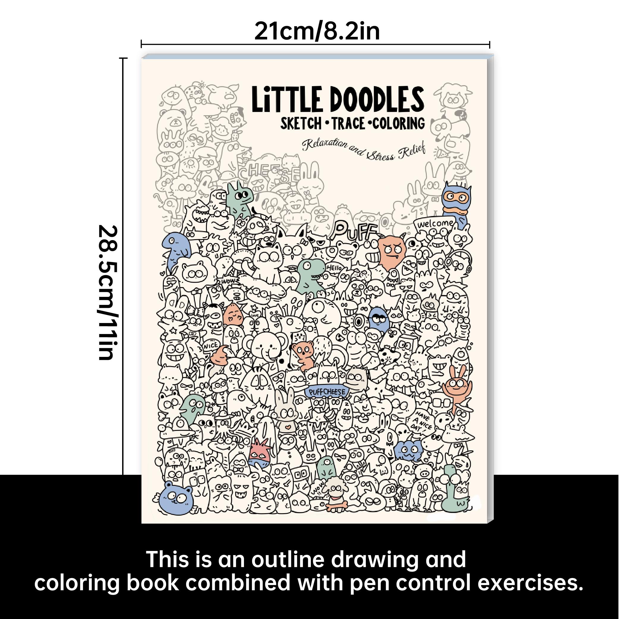 A4 Control Pen Sketchbook for Kids, Focus Training Creative Drawing Copying Coloring Book, Art Activity Workbook