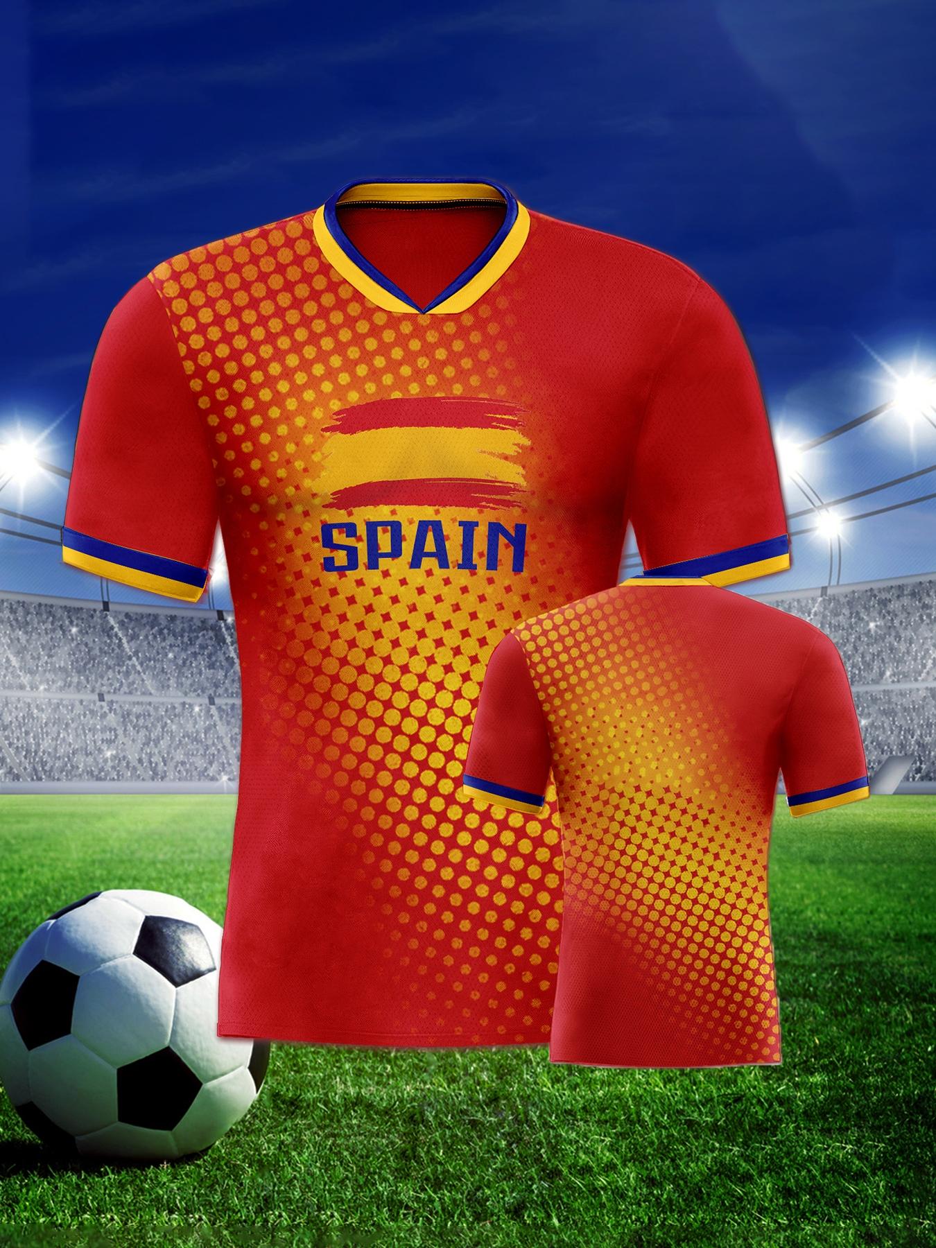 Spain Football Jersey Men's Breathable Soccer Shirt Spain National Team Fan Training Uniform