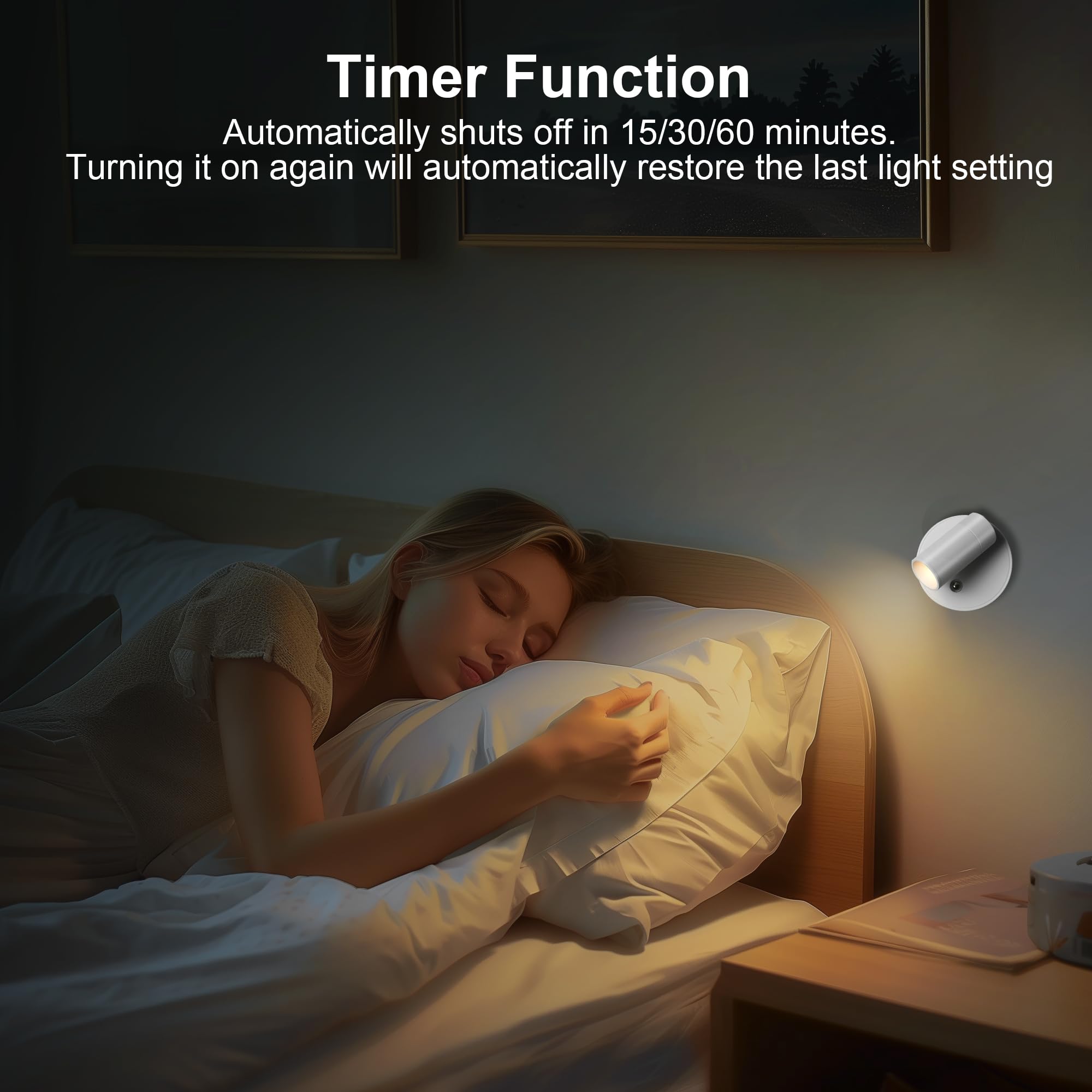 2 Pack Wireless Spot lights Indoor, Rechargeable Uplighting Indoor with Timer＆Dimmable, 3CCT Tree Lights Indoor Battery Operated, LED Spotlight Accent Up lights Indoor for Plant, Artwork, Plant -White