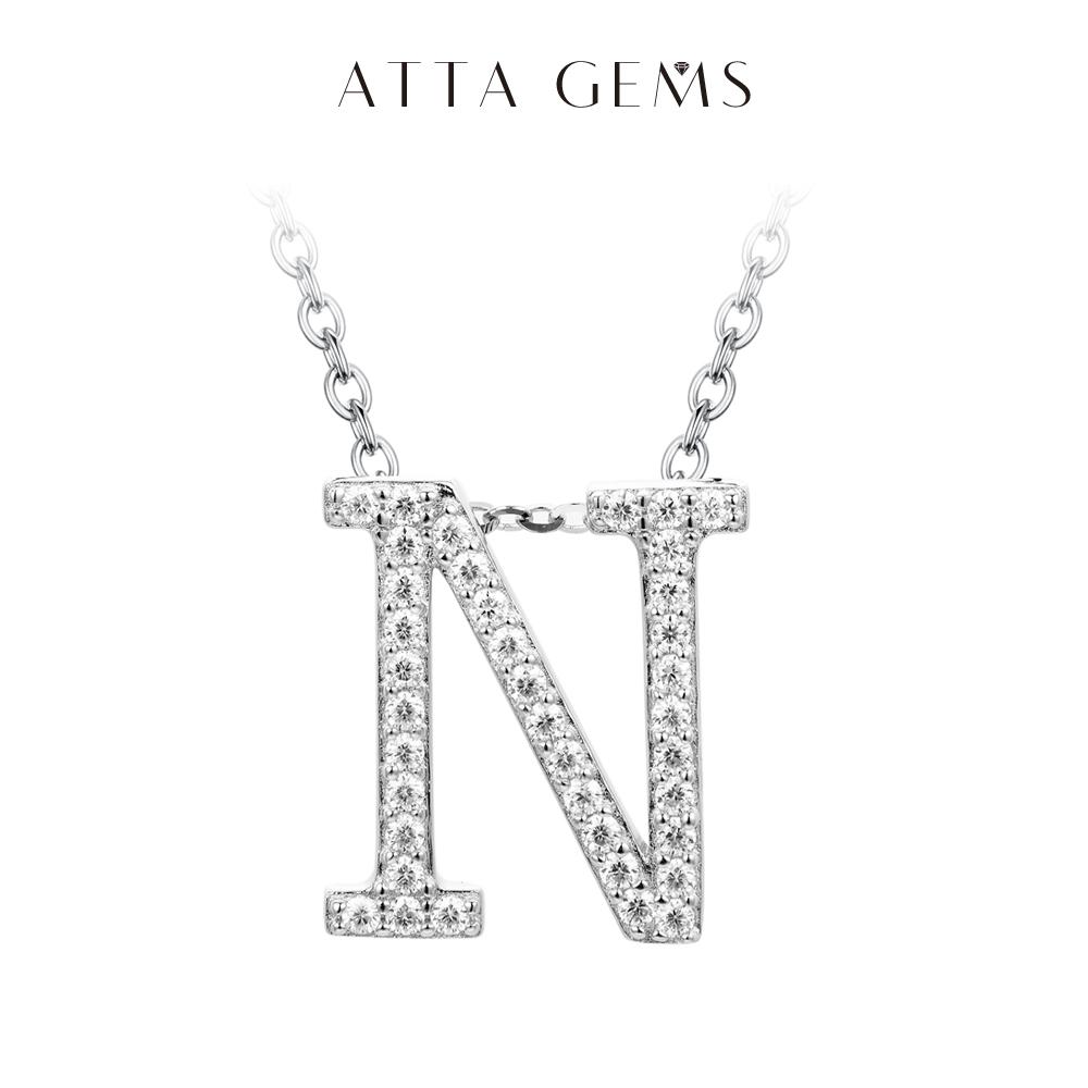 A~Z 26 Letters Necklace Synthetic Moissanite Pendant DIY Design Have Pendant and Chain Free N010 SpringStatements