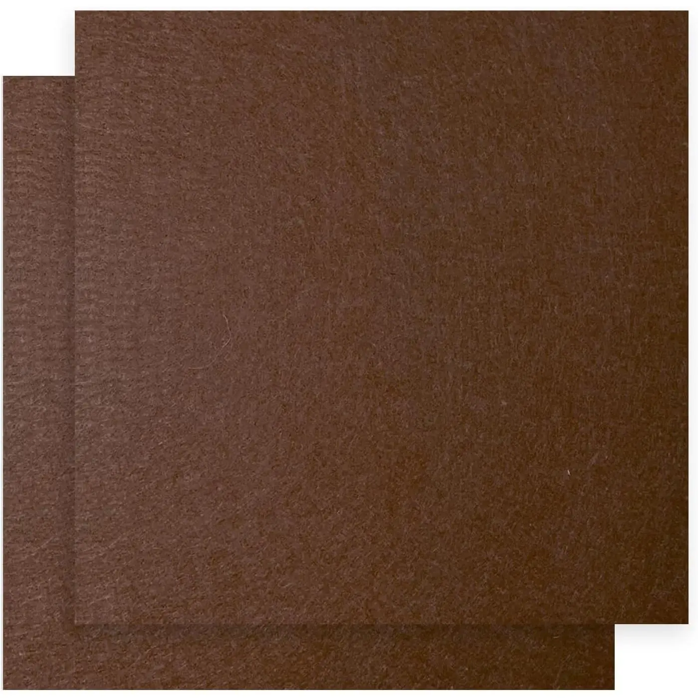 12" x 12" 1mm Thick Square Non-Woven Felt Fabric Sheets, 2pcs Brown Felt Paper for DIY Sewing Crafts