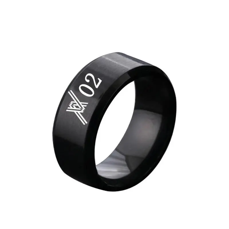 Anime Pattern Darling in the Franxx Stainless Steel Engrave Ring Customized for Personalized Men Women Unisex Ring Jewelry Gift