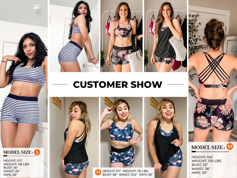 Aqua Eve Three Piece Athletic Tankini Swimsuits for Women with Swim Tank Tops with Boy Shorts and Sports Bra Modest Bathing Suit Aqua Eve Three Piece Athletic Tankini Swimsuits for Women with Swim Tank Tops with Boy Shorts and Sports Bra Modest Bathing Suit