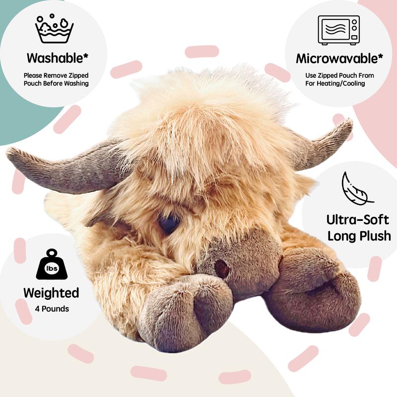 uoozii 20-24" | 4-5 Pounds Highland Cow Capybara Cat Dog Dinosaur Sloth Elephant Axolotl Bear Weighted Stuffed Animals with Unscented Microwavable Heating Pad, Coolable Heatable Weighted Plush Warm Gift for Stress & Period Pain Relief uoozii 20-24" | 4-5 Pounds Highland Cow Capybara Cat Dog Dinosaur Sloth Elephant Axolotl Bear Weighted Stuffed Animals with Unscented Microwavable Heating Pad, Coolable Heatable Weighted Plush Warm Gift for Stress & Period Pain Relief