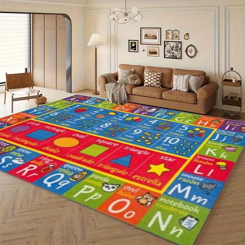 Large Living Room Rug, Non-Slip Foam Mat, Velvet Design, Indoor Outdoor Use, Artistic Style, 2.25m²