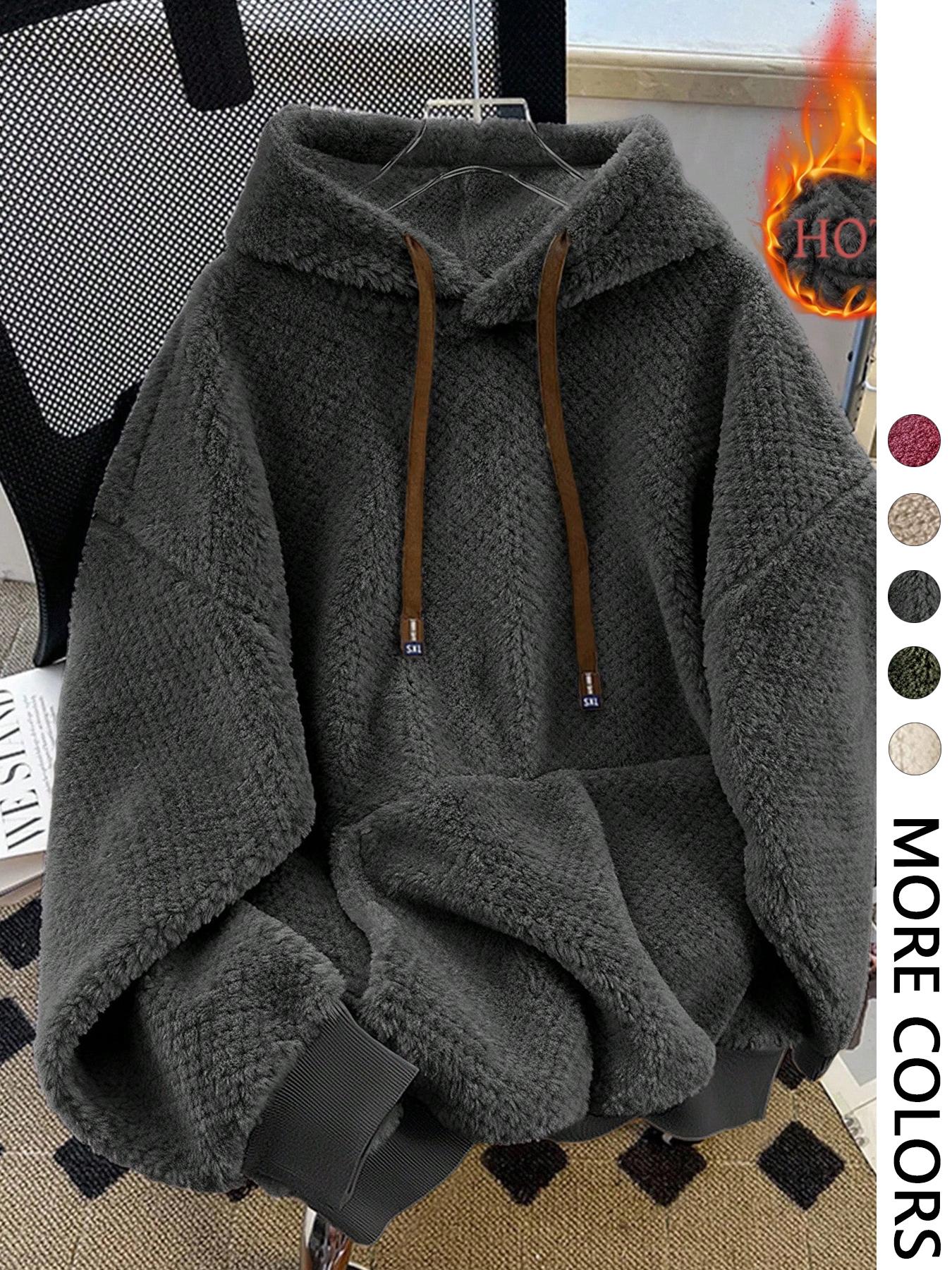 Women's Hooded Fleece Sweatshirt, Plush Soft, Autumn Winter Warm Casual Wear, Cozy Daily, Comfortable and Stylish