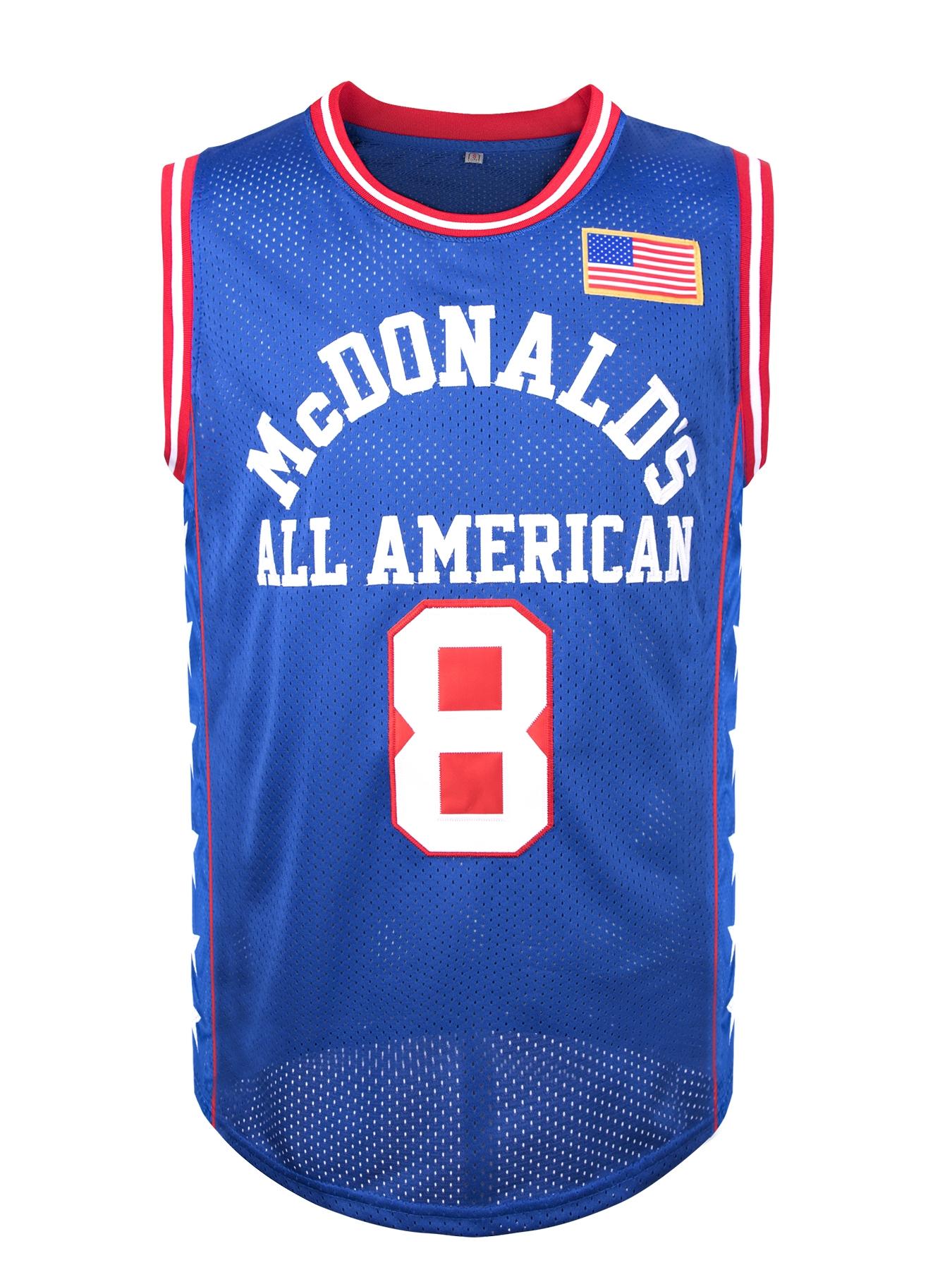 Men's Kobe Bryant 8 Embroidery Basketball Jersey, Loose Sporty Breathable Quick Drying Jersey, Casual Basketball Top for Men